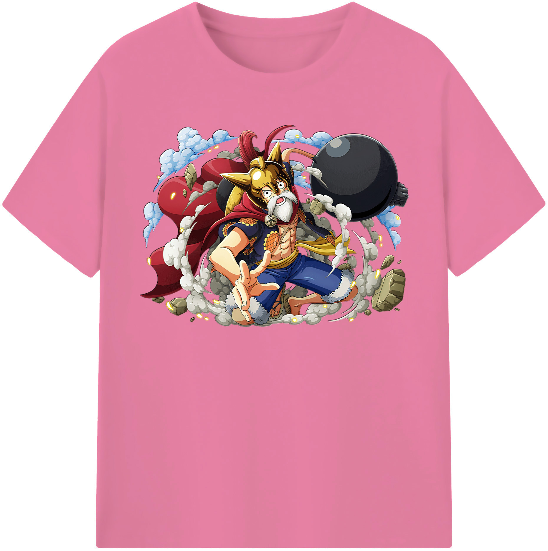 ワンピース モンキー・D・ルフィ ONE PIECE Monkey D. Luffy 綿100％半袖Tシャツ（フロントプリント）